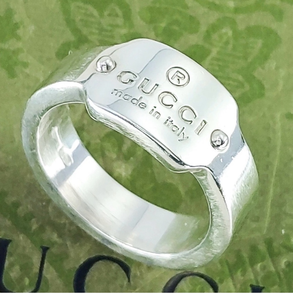 Gucci Trademark Logo Plate Ring